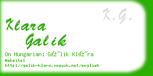 klara galik business card